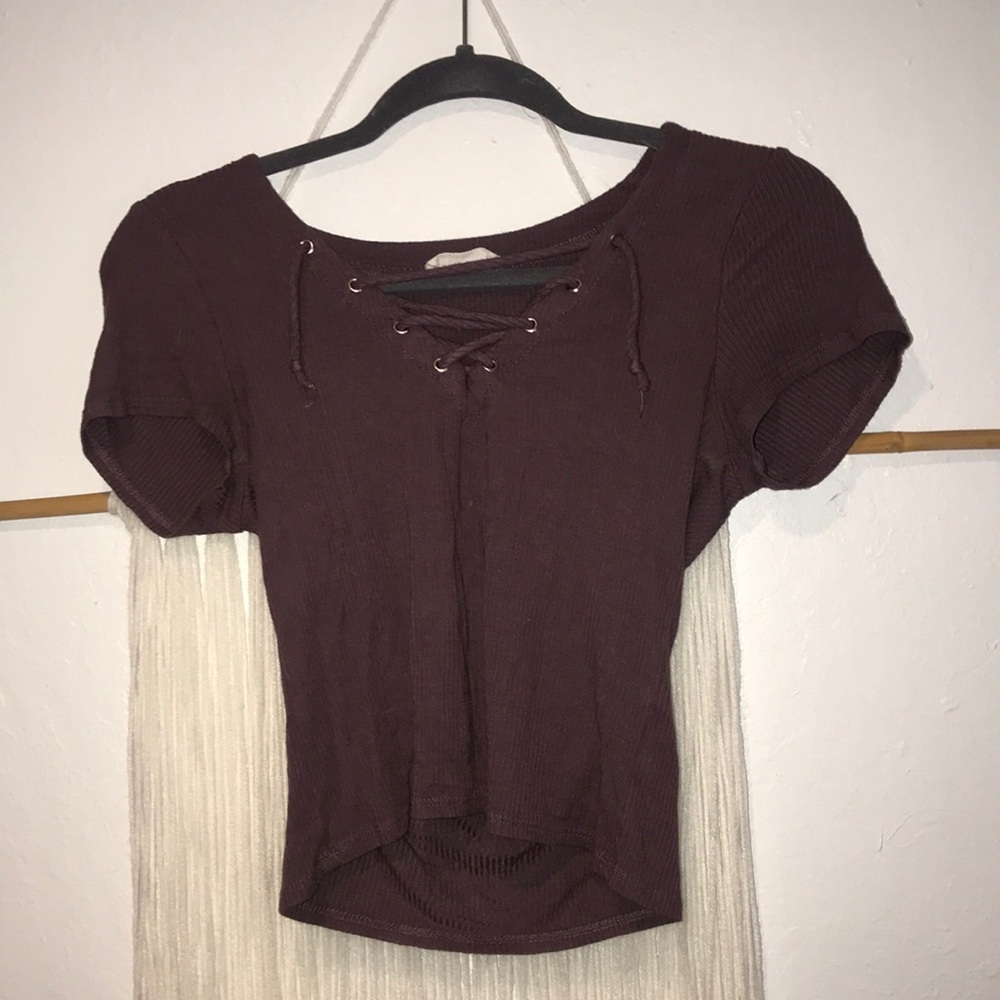 super cute tilly’s lace up top